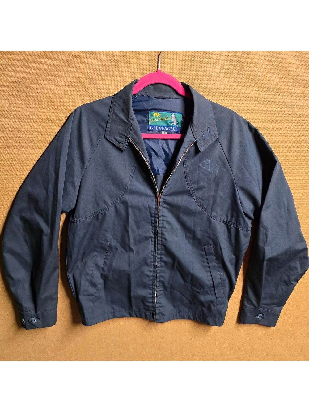 vtg 60s Jack Nicklaus Gleneagles Navy Blue Harrington Jacket Golf 38R